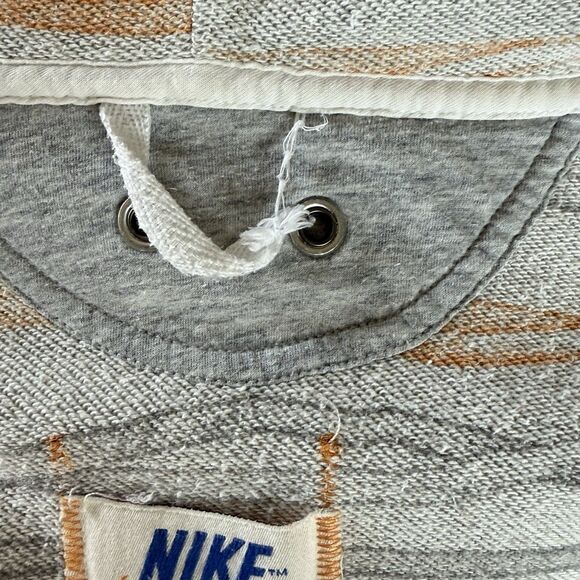 Vintage Nike Orange Swoosh‎ Full Zip Hoodie SZ XL Gray Rainbow Shoe Charm Rare - Picture 11 of 16